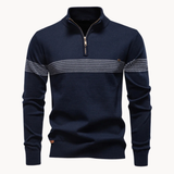 Kingsley | Men’s Half-Zip Stripe Knit Sweater