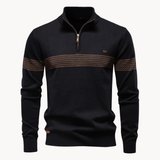 Kingsley | Men’s Half-Zip Stripe Knit Sweater