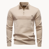 Kingsley | Men’s Half-Zip Stripe Knit Sweater