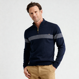 Kingsley | Men’s Half-Zip Stripe Knit Sweater